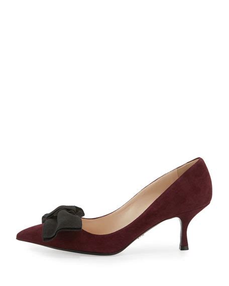 prada 65 mm heel bow pump|Prada Suede Point.